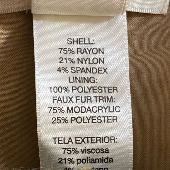 Chico’s jacket button front faux fur collar in camel XL - Picture 8 of 8